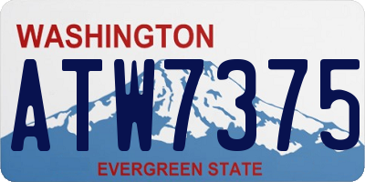WA license plate ATW7375