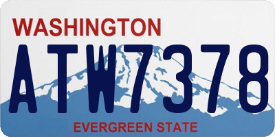 WA license plate ATW7378
