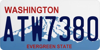 WA license plate ATW7380
