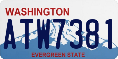 WA license plate ATW7381