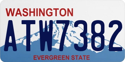 WA license plate ATW7382
