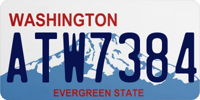 WA license plate ATW7384