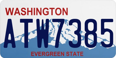 WA license plate ATW7385