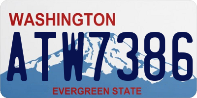 WA license plate ATW7386