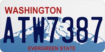 WA license plate ATW7387