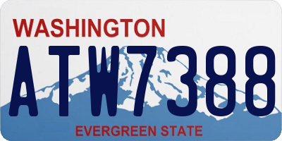 WA license plate ATW7388