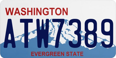 WA license plate ATW7389