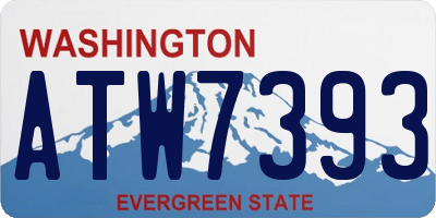 WA license plate ATW7393