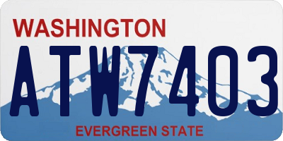WA license plate ATW7403