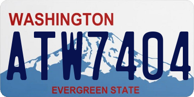 WA license plate ATW7404