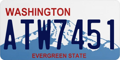WA license plate ATW7451