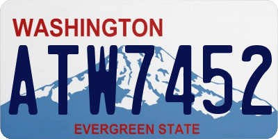 WA license plate ATW7452