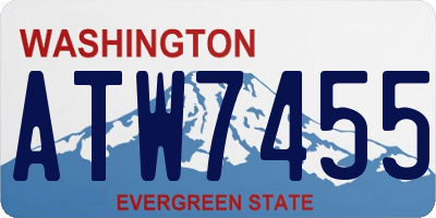 WA license plate ATW7455