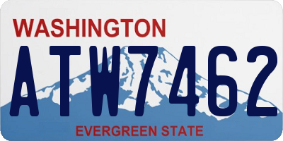 WA license plate ATW7462