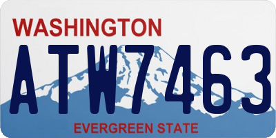 WA license plate ATW7463