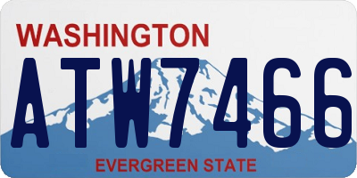WA license plate ATW7466