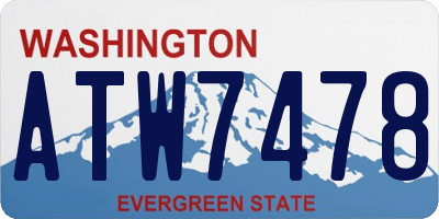 WA license plate ATW7478