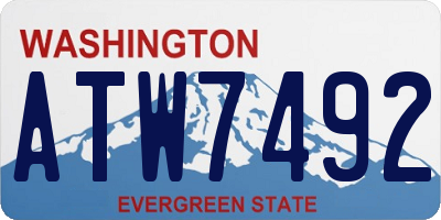 WA license plate ATW7492