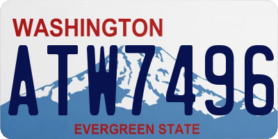 WA license plate ATW7496