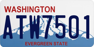 WA license plate ATW7501