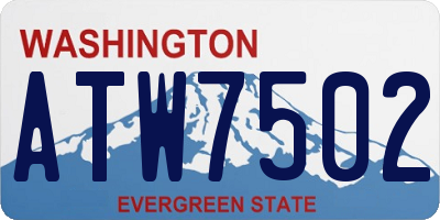 WA license plate ATW7502