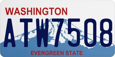 WA license plate ATW7508