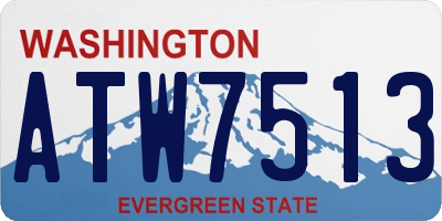 WA license plate ATW7513