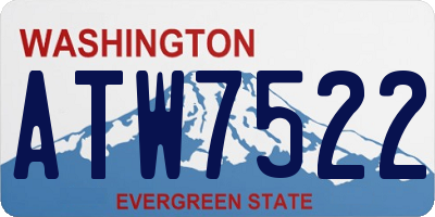 WA license plate ATW7522