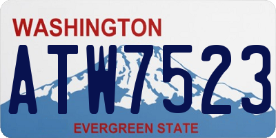 WA license plate ATW7523
