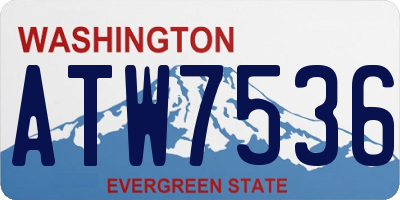 WA license plate ATW7536