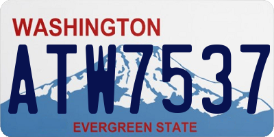 WA license plate ATW7537