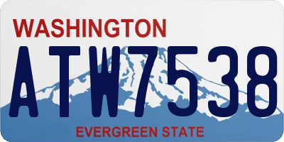 WA license plate ATW7538
