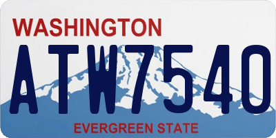 WA license plate ATW7540