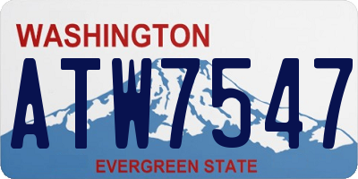 WA license plate ATW7547