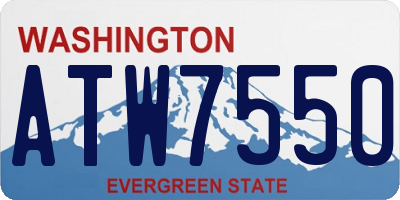WA license plate ATW7550