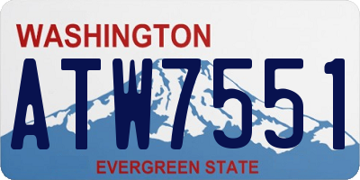 WA license plate ATW7551
