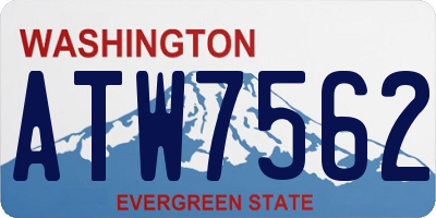 WA license plate ATW7562