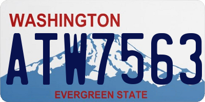 WA license plate ATW7563