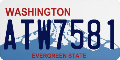WA license plate ATW7581