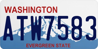 WA license plate ATW7583