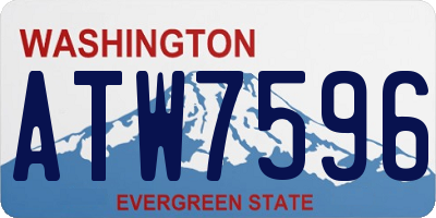 WA license plate ATW7596