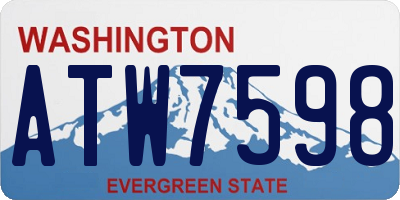 WA license plate ATW7598
