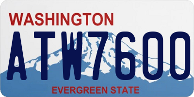 WA license plate ATW7600