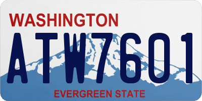WA license plate ATW7601