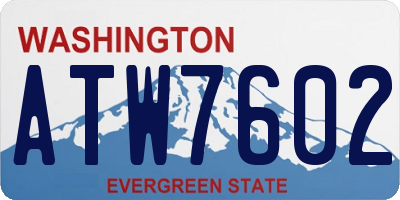WA license plate ATW7602