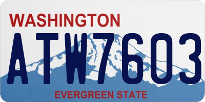 WA license plate ATW7603