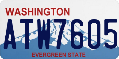 WA license plate ATW7605