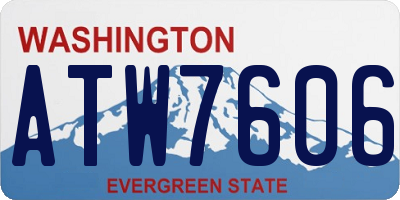 WA license plate ATW7606