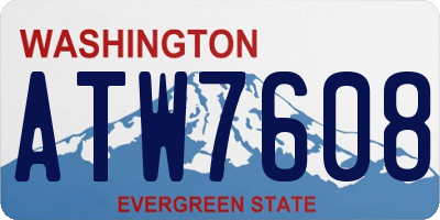 WA license plate ATW7608