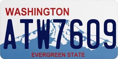 WA license plate ATW7609